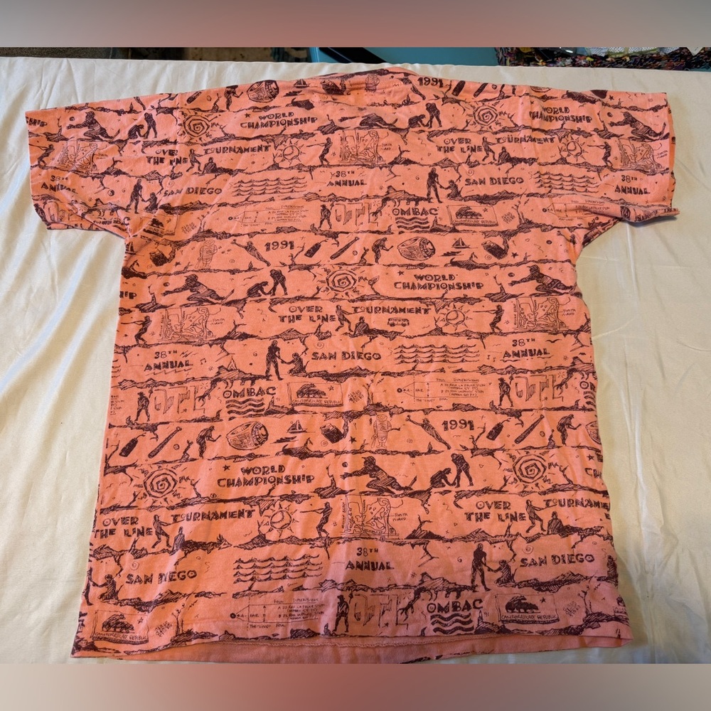 Vintage Onieta 1991 OTL San Diego World Champion Tee L | All Over Surf Print - Picture 8 of 13